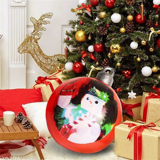 60CM Inflatable Christmas Ornament Ball - Giant Outdoor PVC Decoration for Festive Xmas Trees