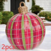 60CM Inflatable Christmas Ornament Ball - Giant Outdoor PVC Decoration for Festive Xmas Trees