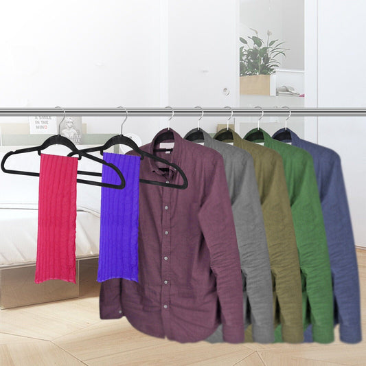 100 Pack Velvet Hangers Flocked Non-Slip Clothes Hangers 360° Swivel Hook Black  ebasketonline