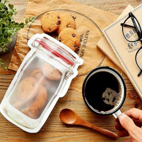 10Pcs Kitchen Fresh Zip lock Bag Reusable Mason Jar Jars superbmall
