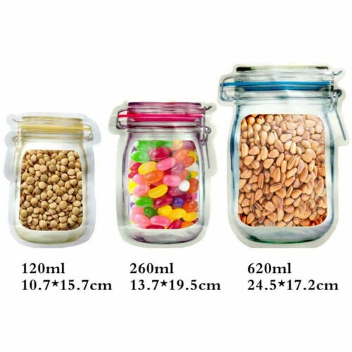 10Pcs Kitchen Fresh Zip lock Bag Reusable Mason Jar Jars superbmall