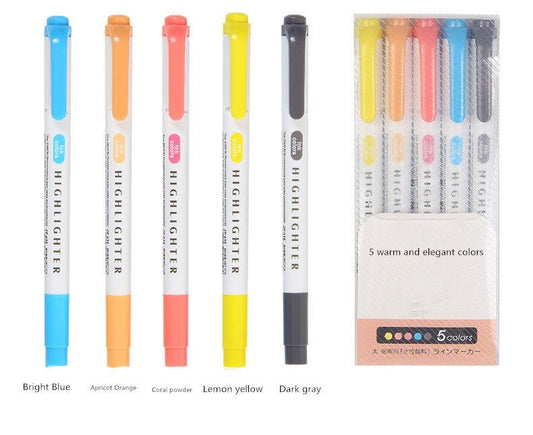 25 Colors Double-Headed Highlighter Pens - Mildliner Fluorescent Art Markers for School & Office Supplies