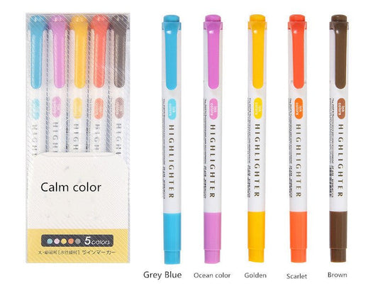 25 Colors Double-Headed Highlighter Pens - Mildliner Fluorescent Art Markers for School & Office Supplies