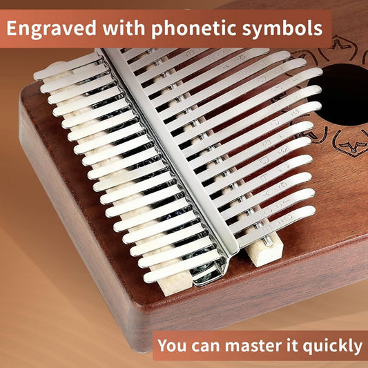 17-Key Kalimba Thumb Piano - Mahogany Wood Finger Mbira Keyboard Musical Instrument  ebasketonline