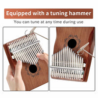 17-Key Kalimba Thumb Piano - Mahogany Wood Finger Mbira Keyboard Musical Instrument  ebasketonline