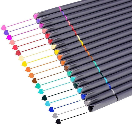 18-Pack Journal Planner Pens: Fine Point Markers for Bullet Journaling, Note Taking, and Art  Amz Multicolor