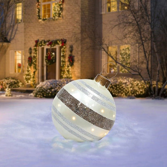 60CM Inflatable Christmas Ornament Ball - Giant Outdoor PVC Decoration for Festive Xmas Trees