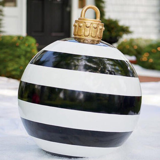 60CM Inflatable Christmas Ornament Ball - Giant Outdoor PVC Decoration for Festive Xmas Trees