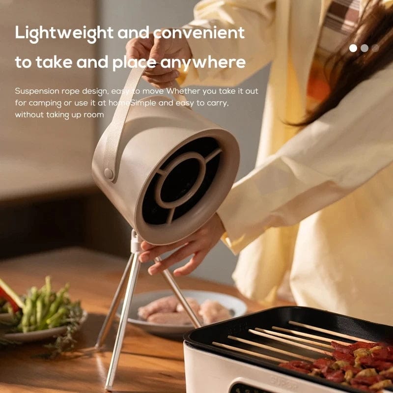 2024 Compact Portable Desktop Exhaust Fan: USB-Charged Mini Kitchen Hood Extractor for Barbecue & Cooking Accessories CJ
