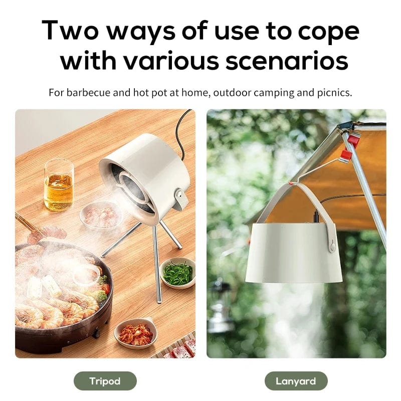 2024 Compact Portable Desktop Exhaust Fan: USB-Charged Mini Kitchen Hood Extractor for Barbecue & Cooking Accessories CJ
