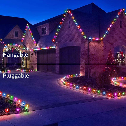 25.7 Feet C9 Christmas Pathway Lights with 20 Multicolored Bulbs and 20 Stakes Waterproof Connectable Walkway Lights  ebasketonline