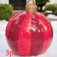 60CM Inflatable Christmas Ornament Ball - Giant Outdoor PVC Decoration for Festive Xmas Trees