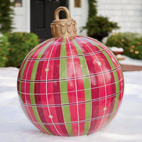 60CM Inflatable Christmas Ornament Ball - Giant Outdoor PVC Decoration for Festive Xmas Trees