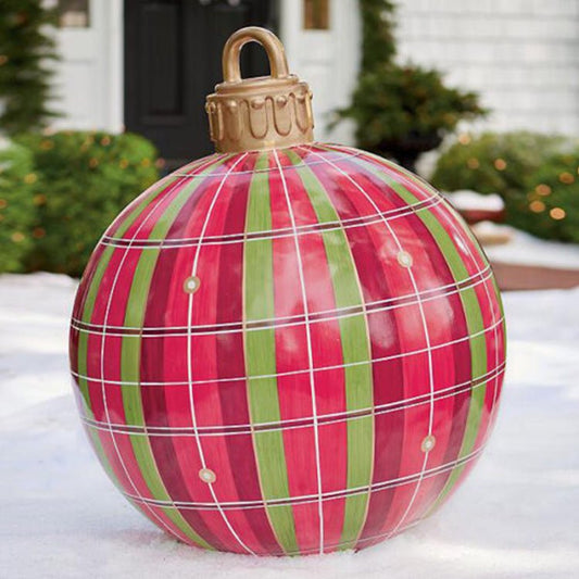 60CM Inflatable Christmas Ornament Ball - Giant Outdoor PVC Decoration for Festive Xmas Trees
