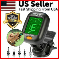 LCD Clip-On Chromatic Tuner for Guitar, Bass, Violin, Ukulele