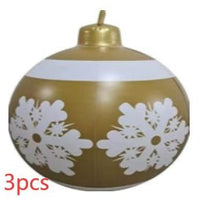 60CM Inflatable Christmas Ornament Ball - Giant Outdoor PVC Decoration for Festive Xmas Trees