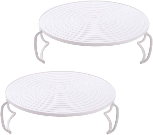 2PCS Microwave Steaming Rack Plate Covers - Plastic Steamer Food Tray Shelf for Oven, Pressure Cooker, and More