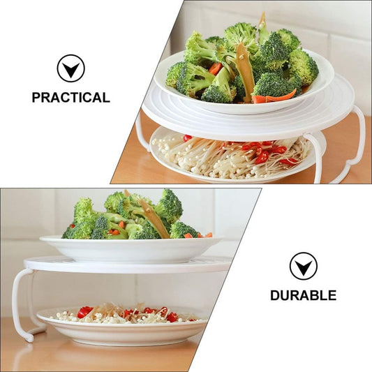 2PCS Microwave Steaming Rack Plate Covers - Plastic Steamer Food Tray Shelf for Oven, Pressure Cooker, and More