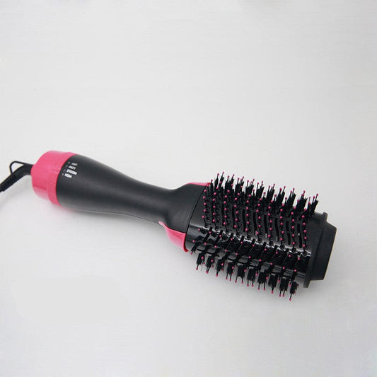 3-in-1 Multifunctional Hot Air Comb: Hair Dryer, Curler & Straightener Styling Tool Accessories CJ Pink