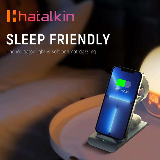 Blue 3 in 1 Wireless Charging Station Compatible for Apple Products