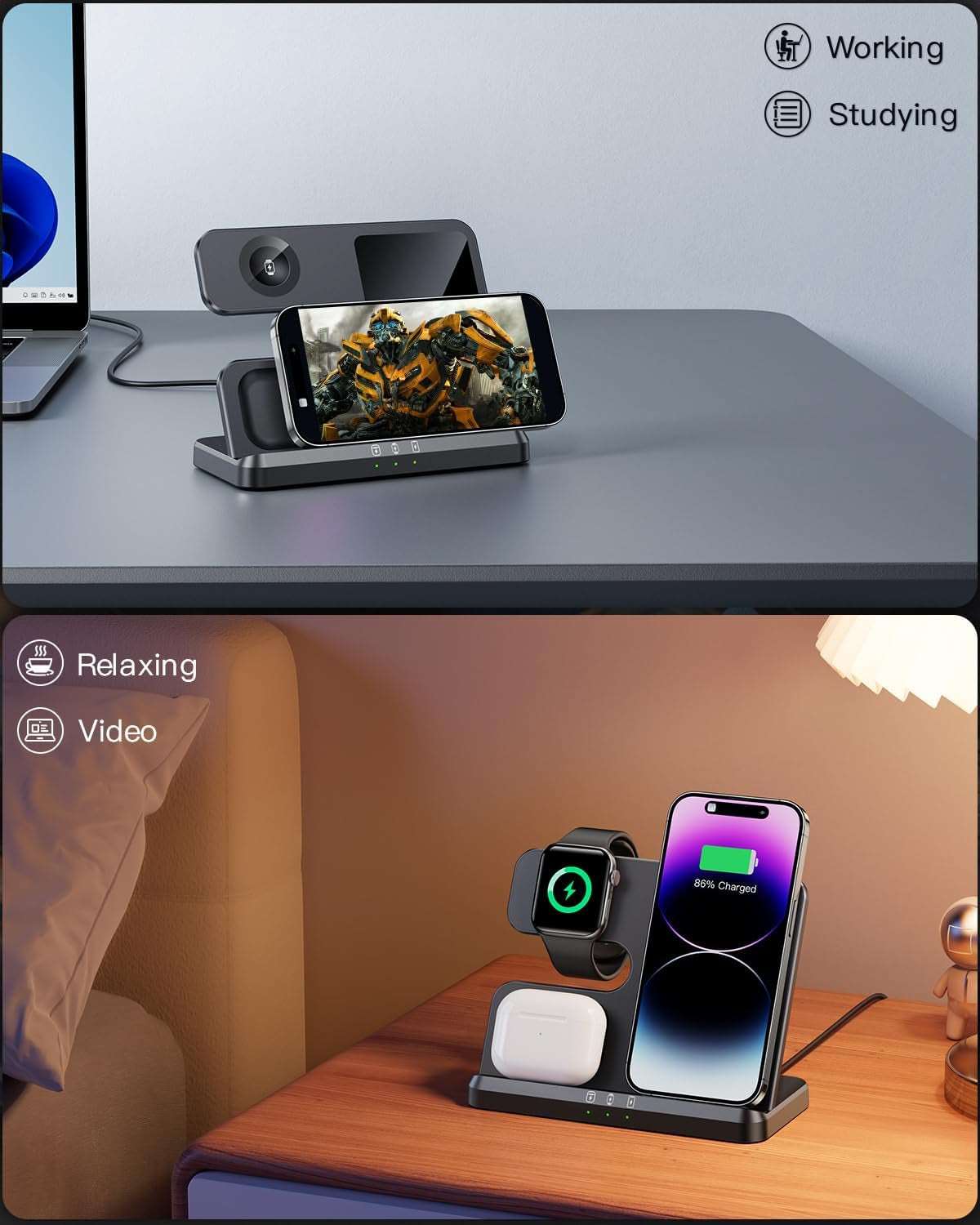 3 in 1 Wireless Charging Station Wireless Charger for Iphone ebasketonline