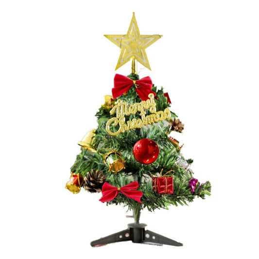 30cm Tabletop Artificial Small Mini Christmas Tree with Ornaments for Festive Decor Home & Garden CJ