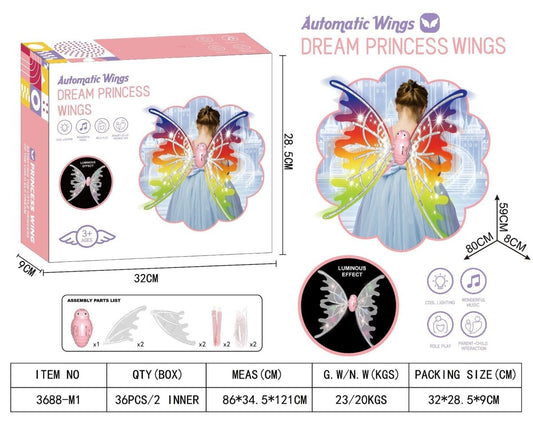 Girls Glowing Butterfly Wings with Lights - Moving Fairy Wings for Birthday, Wedding, Christmas, & Halloween