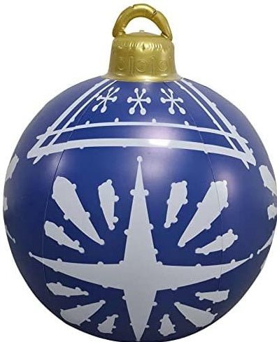 60CM Inflatable Christmas Ornament Ball - Giant Outdoor PVC Decoration for Festive Xmas Trees