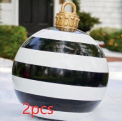60CM Inflatable Christmas Ornament Ball - Giant Outdoor PVC Decoration for Festive Xmas Trees