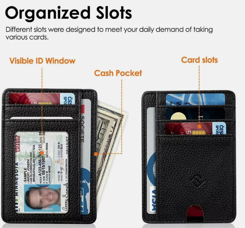 Minimalist Men's Wallet with RFID Protection and Coin Pocket