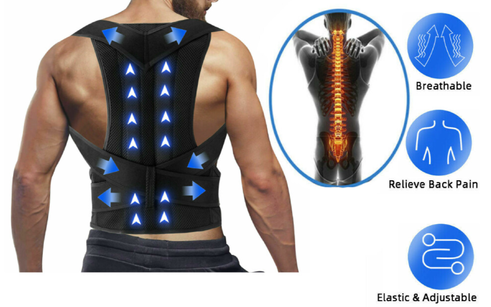 Adjustable Posture Corrector Low Back Support & Shoulder Brace Belt for Men and Women