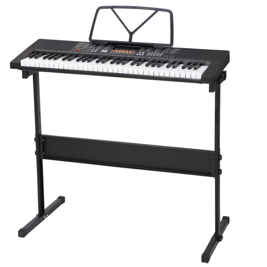 61-Key Electronic Keyboard Piano Bundle with Stool, Headphones, Microphone, and Stand