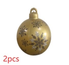 60CM Inflatable Christmas Ornament Ball - Giant Outdoor PVC Decoration for Festive Xmas Trees