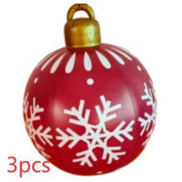 60CM Inflatable Christmas Ornament Ball - Giant Outdoor PVC Decoration for Festive Xmas Trees