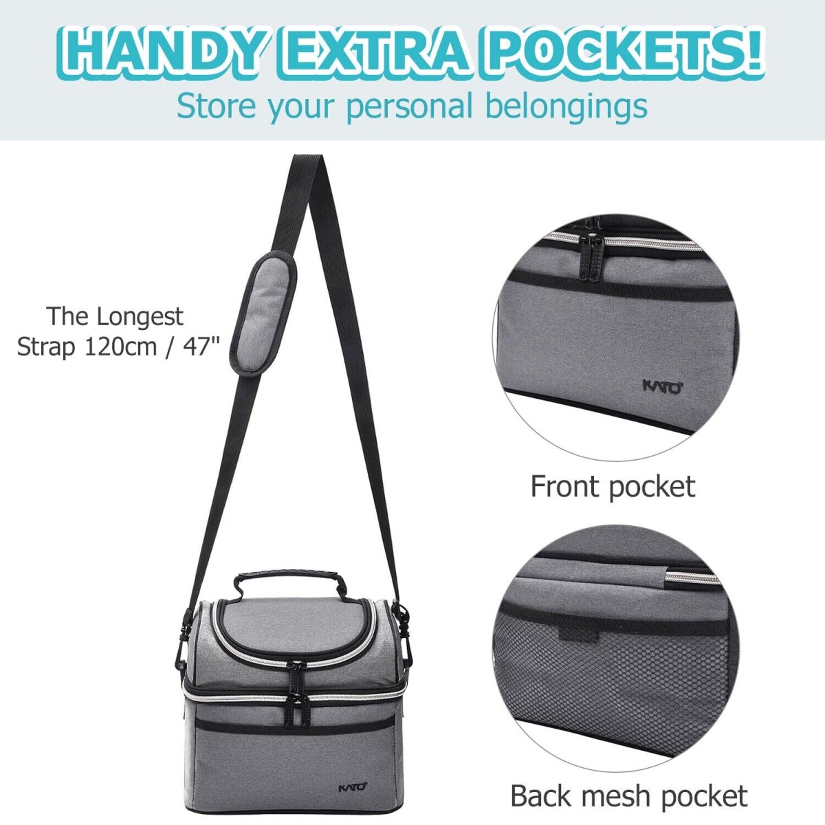 Insulated Lunch Bag – Leakproof Double Decker Thermal Bento Box for Work & Office