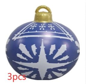 60CM Inflatable Christmas Ornament Ball - Giant Outdoor PVC Decoration for Festive Xmas Trees