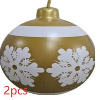 60CM Inflatable Christmas Ornament Ball - Giant Outdoor PVC Decoration for Festive Xmas Trees