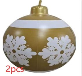60CM Inflatable Christmas Ornament Ball - Giant Outdoor PVC Decoration for Festive Xmas Trees