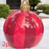 60CM Inflatable Christmas Ornament Ball - Giant Outdoor PVC Decoration for Festive Xmas Trees