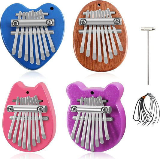 Woodrc-4 8-Key Mini Kalimba Pendant - Exquisite Finger Thumb Piano Accessory