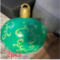 60CM Inflatable Christmas Ornament Ball - Giant Outdoor PVC Decoration for Festive Xmas Trees