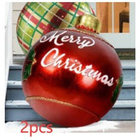 60CM Inflatable Christmas Ornament Ball - Giant Outdoor PVC Decoration for Festive Xmas Trees
