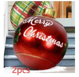 60CM Inflatable Christmas Ornament Ball - Giant Outdoor PVC Decoration for Festive Xmas Trees
