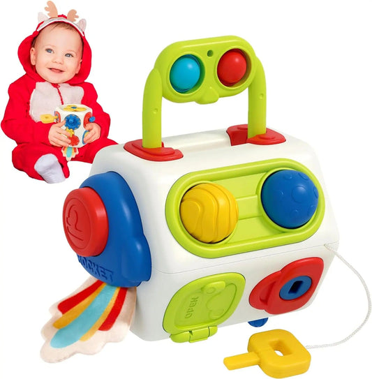 English Color Box 9-in-1 Busy Cube - Montessori Sensory Toys for Babies and Toddlers (1-3 Years Old)