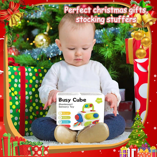 English Color Box 9-in-1 Busy Cube - Montessori Sensory Toys for Babies and Toddlers (1-3 Years Old)