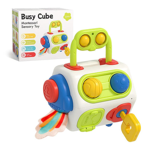 English Color Box 9-in-1 Busy Cube - Montessori Sensory Toys for Babies and Toddlers (1-3 Years Old)
