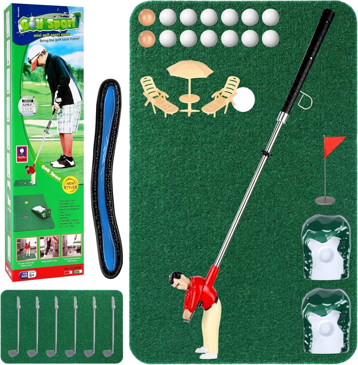 Mini Golf Games - Funny Golfer Gifts for Kids, Unique Mini Golfer on a Stick for Father'S Day/Retirement Gift, Funny Games for the Whole Family, Golf Toys for 6-9 Year Old Boys & Girls