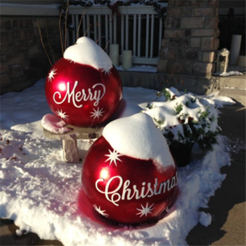 60CM Inflatable Christmas Ornament Ball - Giant Outdoor PVC Decoration for Festive Xmas Trees