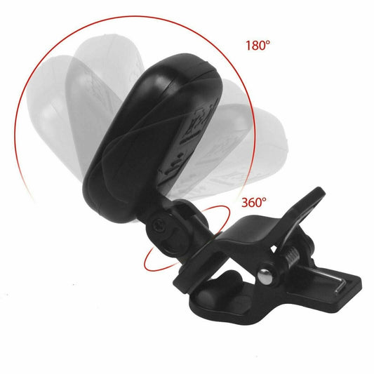 LCD Clip-On Chromatic Tuner for Guitar, Bass, Violin, Ukulele