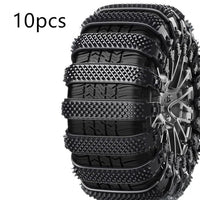 Black 10PCs Automobile Emergency General-purpose Snow Cleat Tire Chain